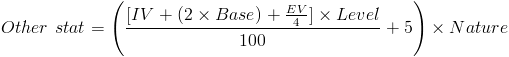 Third gen other stat formula