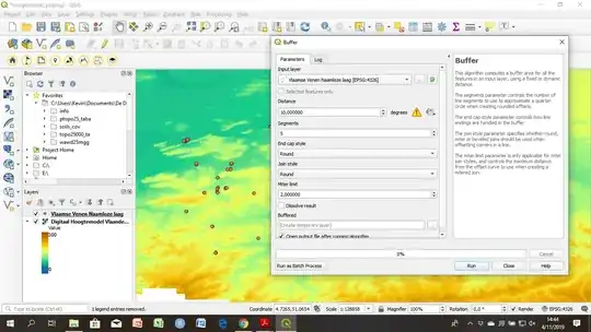 screenshot of the creation of the buffer