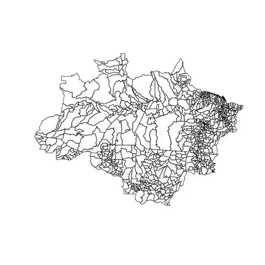 original data set showing municipalities