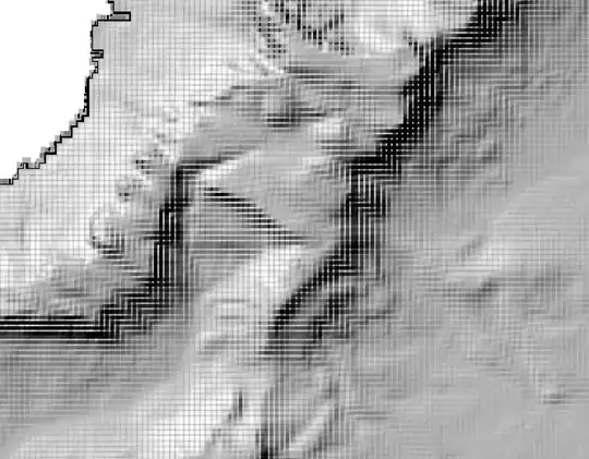 Hillshade from an SRTM after it's resolution was increased from 88m to 30m