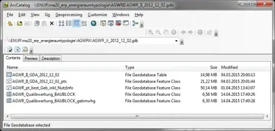 esri/arc catalog - gdb feature class list