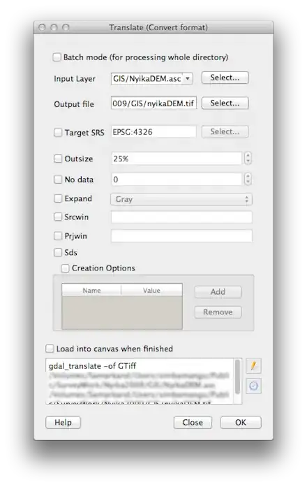 Raster translate screenshot