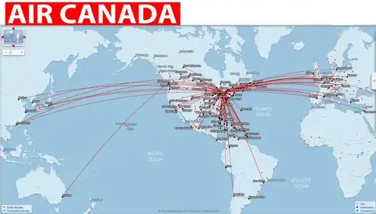 Air Canada route map