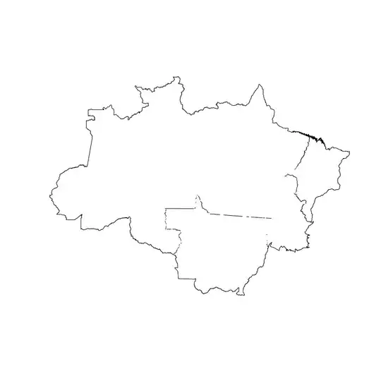 dissolved dataset showing fragments in the middle