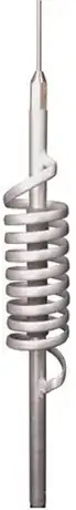 amazon.com stock photo of a vertical mobile antenna with a loading coil at the bottom and a whip on top