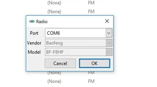 Chirp screenshot showing Emulated COM Port