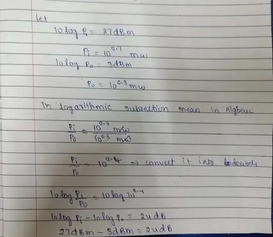 subtraction of decibels