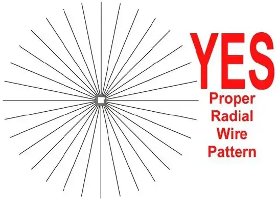 image capture from 6-BTV manual, showing evenly-spaced straight radials and "YES" in red
