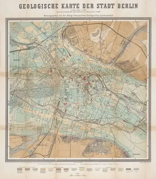 Geologische Karte der Stadt Berlin, im Maassstabe 1:15000, 1885