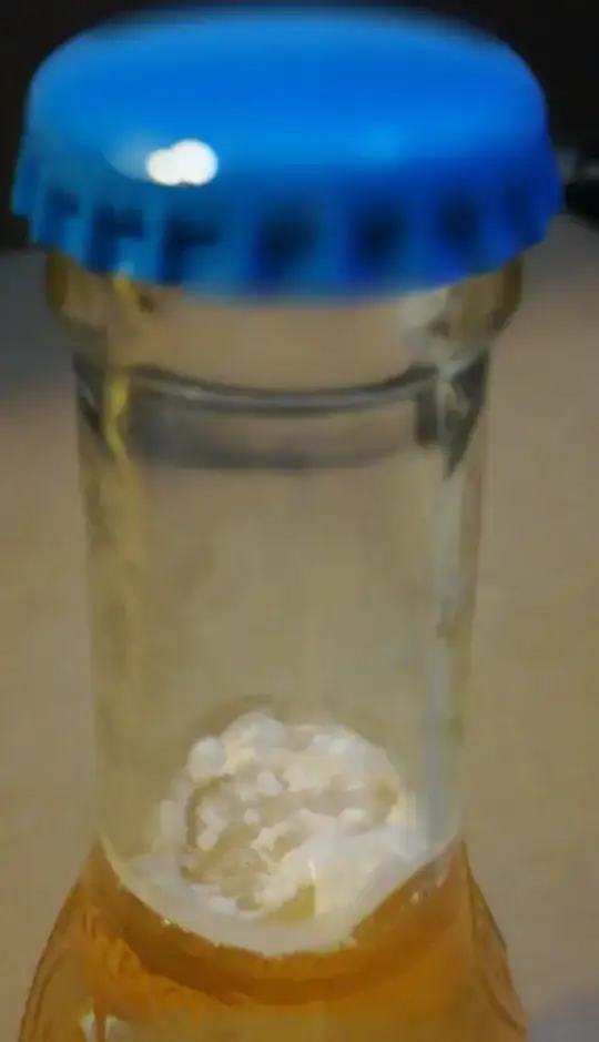 Closeup from above, 9 days after bottling