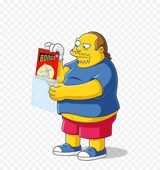 A Simson character using a glove to put a comic book into a plastic bag