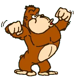 A big, angry monkey hitting his chest