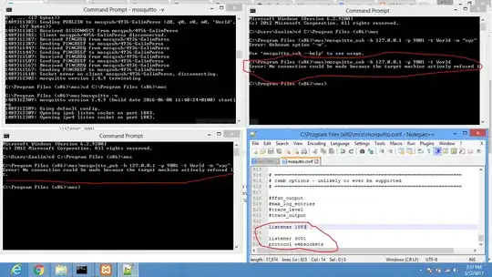 Windows Command Prompt Error Messages and mosquitto.conf