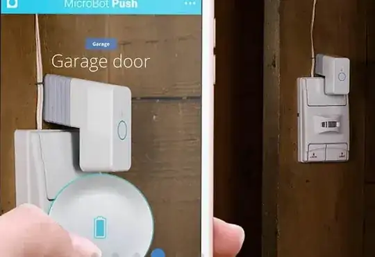 two pictures of installed microbot pushs