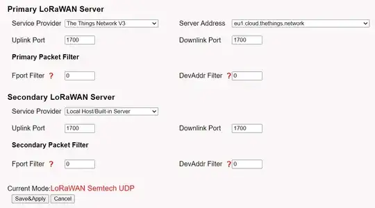 Gateway's LoRaWAN setup