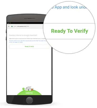 Wemo ready to verify Screenshot
