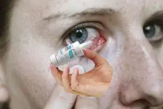 Click photo for full size. Image of actual application of drops