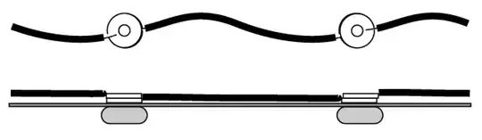 connection detail of wire lead - top & side view