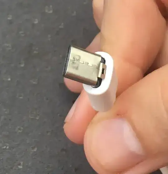 Front view of damaged USB-C Cable