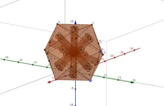 Icosahedron visible for reference.