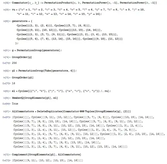 Mathematica session snapshot