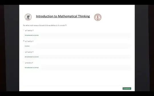 Screenshot from the quiz