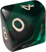 Photo of a common 10-sided die