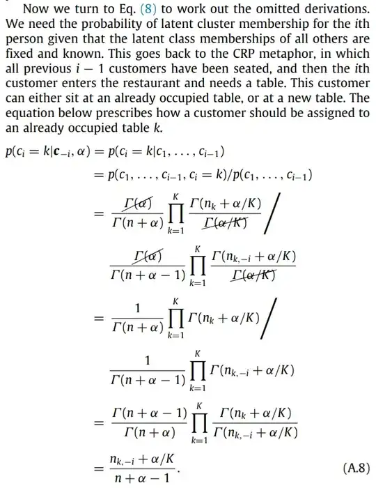 First part of derivation from Appendix A.4