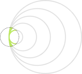 A bouquet of circles, with a circular region quotiented to a point.