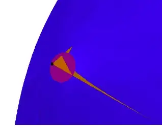 The stereographic projection to the disk of a geodesic segment