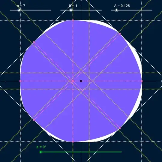 Seven-sided curve rotating inside an octagon.