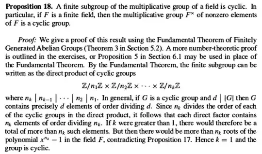 Proof from Dummit & Foote