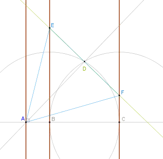 Constructing equilateral triangle on three parallel lines