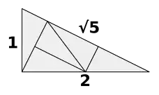 Subdivision of the (1, 2, \sqrt{5}) right triangle into five similar triangles