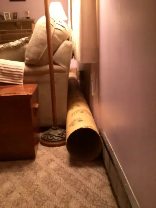 Tube behind couch