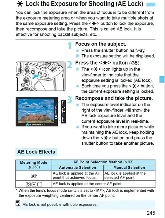 Auto Exposure Lock page 245