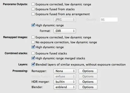 Hugin Stitcher HDR options