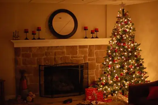 Tree with green lights