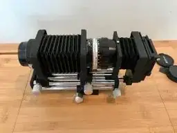 Nikon PB-4 & PS-4 with attached Micro-Nikkor 55mm 1:35 lens