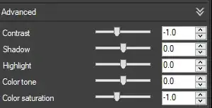 SOOC contrast settings