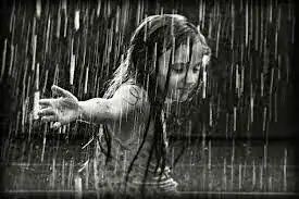 child in the rain