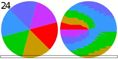 Animation of rolling shutter distorting a rotating disk