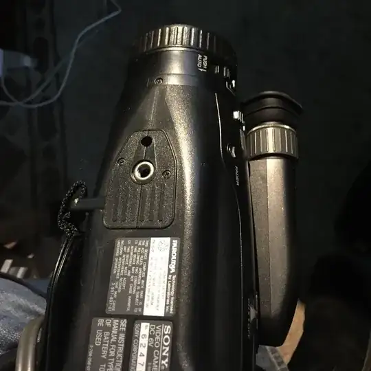 camera base with hole for the pin