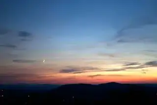 Twilight crescent moon