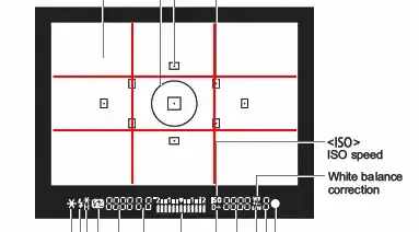 EOS 500D view finder + "Rule of thirds" lines