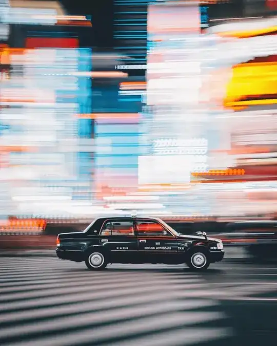 light trail effect with foreground in focus