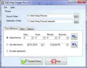 EXIF Date Changer Screenshot