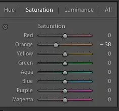 Color Slide showing a drop in "orange"