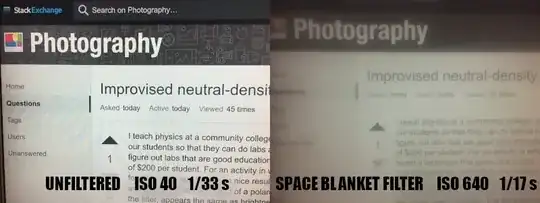 space blanket filter