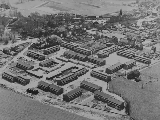 Aerial photograph of Beekvelden, Reet, Belgium during construction